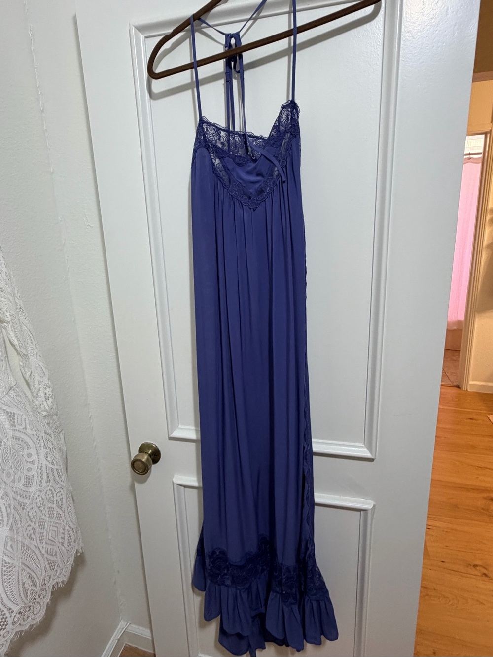Free People NWT blue maxi slip dress medium